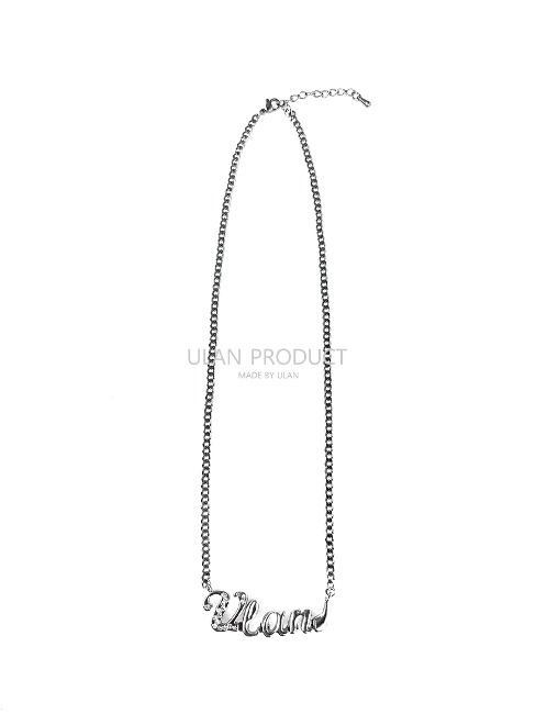 3319 Lettering Pendant Chain Necklace
